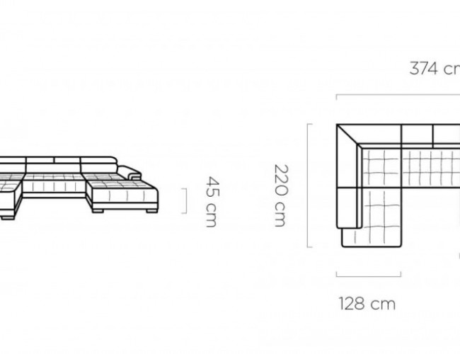 Palermo XL U-form – W